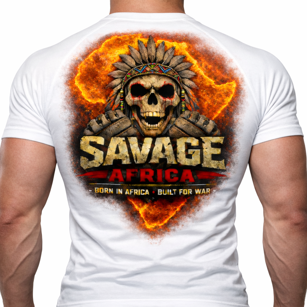 Savage Africa Warborn Performance Rash Guard – White Edition