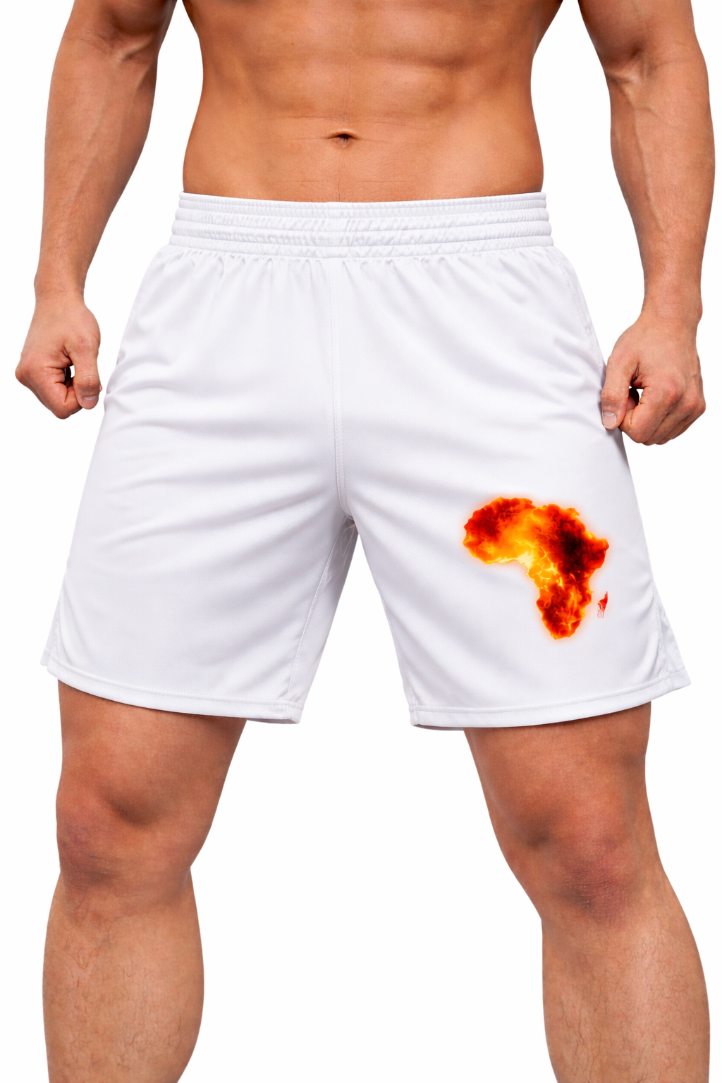 Savage Africa Warborn Performance Fight Shorts – White Edition